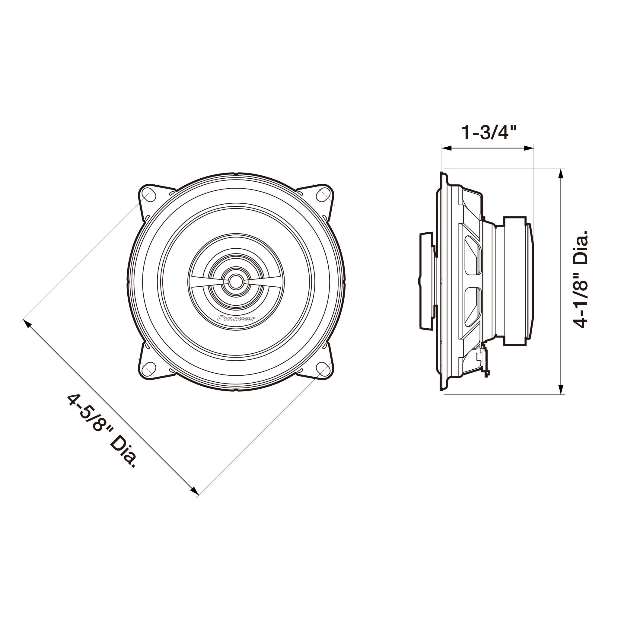 TS-G400 4" 2-Way G-Series Coaxial Car Speakers (200W Max Pair) - Image 5